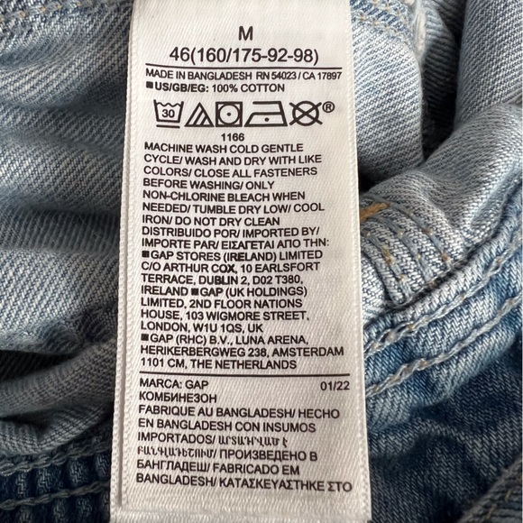 GAP Light Blue Denim Women Jeans Overalls - Picture 10 of 12